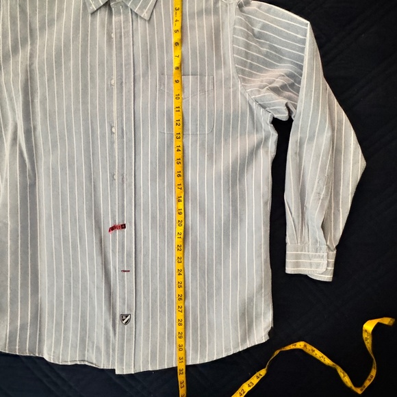 Cremieux Dress Shirt Men's Large Blue with White Stripe 100% Cotton - Picture 4 of 5